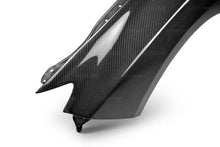 Load image into Gallery viewer, Seibon 08-10 Subaru Impreza STi 10mm Wider Carbon Fiber Fenders - Installation View