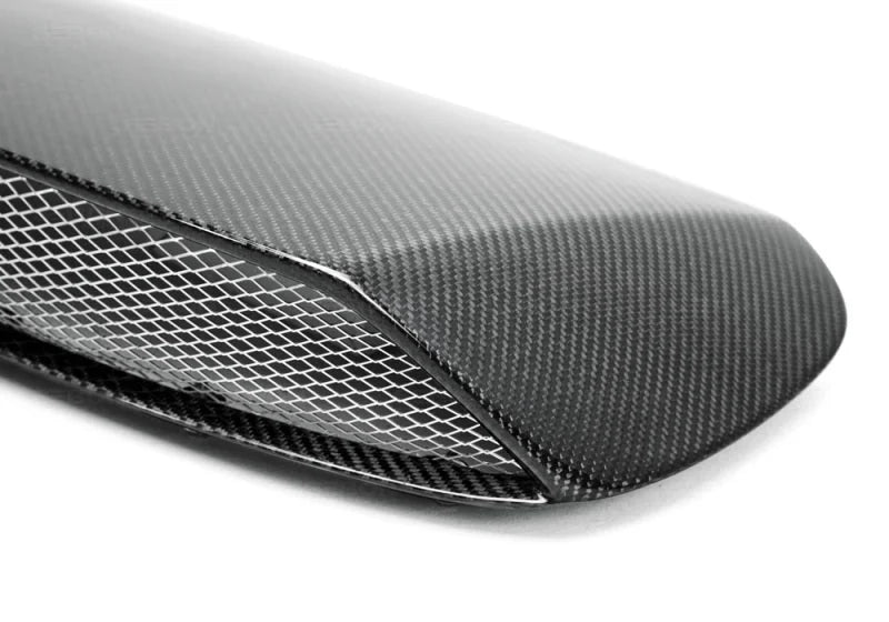 Seibon 08-10 Subaru Impreza WRX STI CWIII-Style CF Hood Scoop - Only Fits OEM Hood (Not Seibon Hood) - Side View