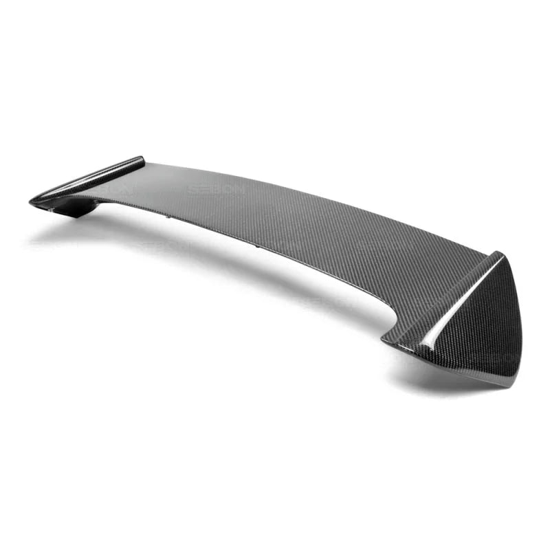 Seibon 08-11 Subaru WRX/STi Hatchback STI-Style Carbon Fiber Rear Spoiler w/ LED Light Included - Side View