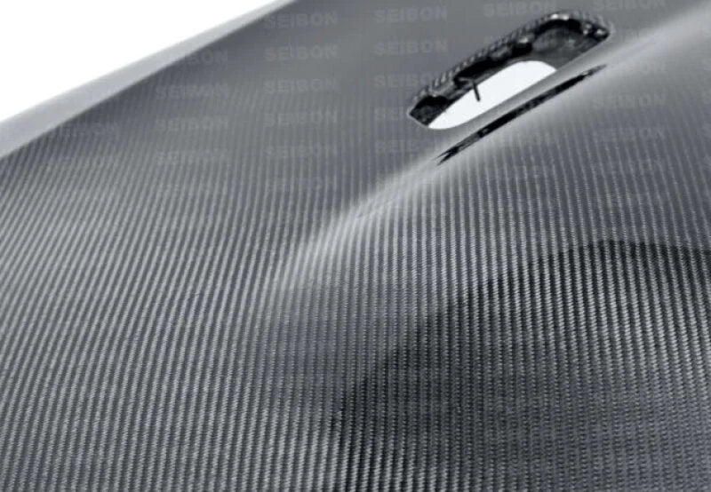Seibon 08-12 BMW E90 M3 4dr OEM Style Carbon Fiber Hood - Back View