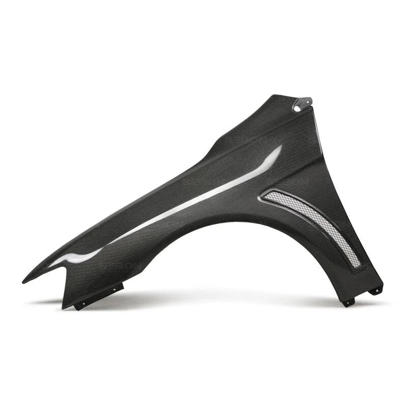 Seibon 08-12 Mitsubishi Evo X 10mm Wider Carbon Fiber Fenders - Side View