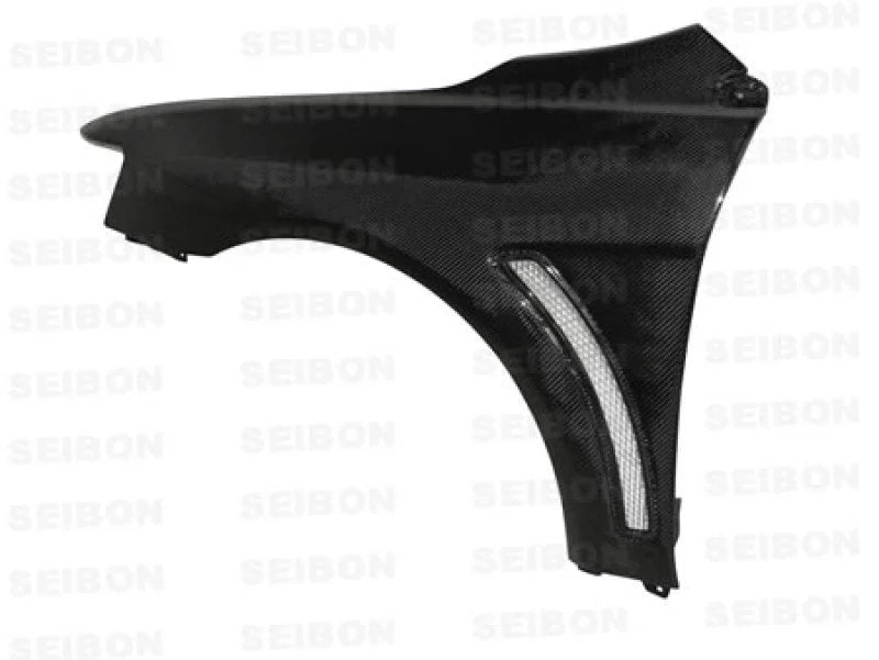 Seibon 08-12 Mitsubishi Evo X 10mm Wider Carbon Fiber Fenders - Back View