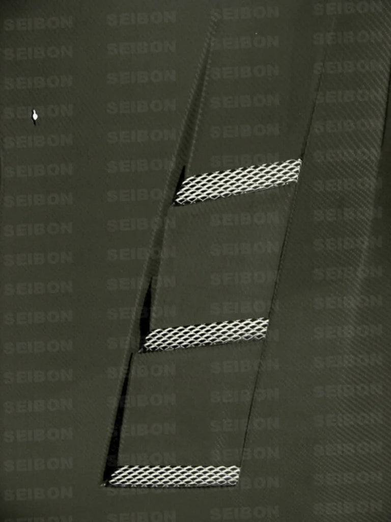 Seibon 08-12 Mitsubishi Evo X TS-style Carbon Fiber Hood - Side View