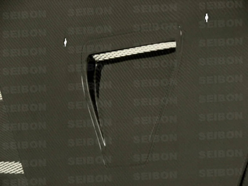 Seibon 08-12 Mitsubishi Evo X TS-style Carbon Fiber Hood - Installation View