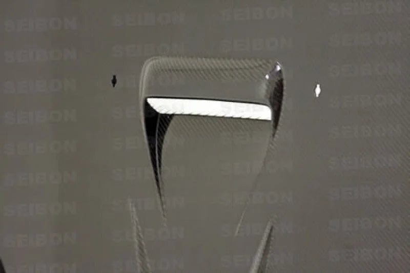 Seibon 08-12 Mitsubishi Evolution X CW-style Carbon Fiber Hood - Detail View