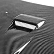 Load image into Gallery viewer, Seibon 08-12 Mitsubishi Lancer Evo X DV-Style Carbon Fiber Hood - Back View