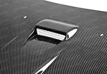Load image into Gallery viewer, Seibon 08-12 Mitsubishi Lancer Evo X DV-Style Carbon Fiber Hood - Back View