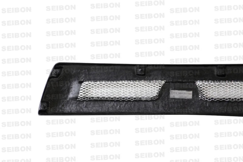 Seibon 08-12 Mitsubishi Lancer Evo X Shaved Emblem Carbon Fiber Front Grill does not fit MR model - Side View