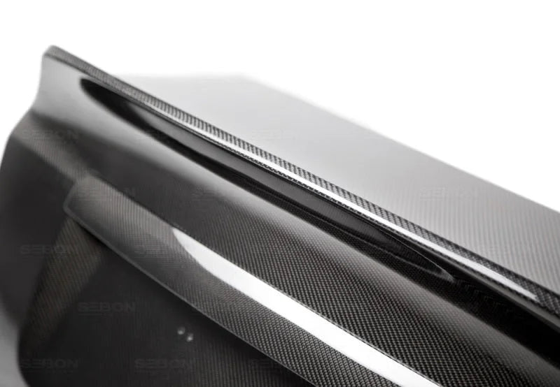 Seibon 08-14 Subaru Impreza WRX/STi 4dr C-style Carbon Fiber Trunk Lid - Installation View