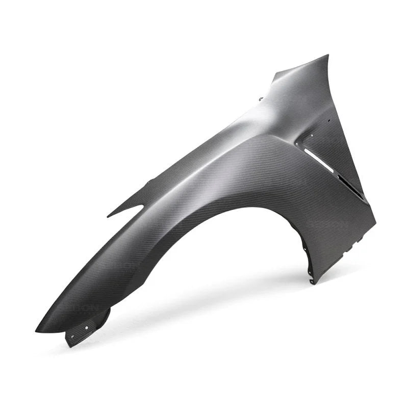 Seibon 09-10 Nissan GT-R R35 OEM Dry Carbon Fiber Fenders - Back View