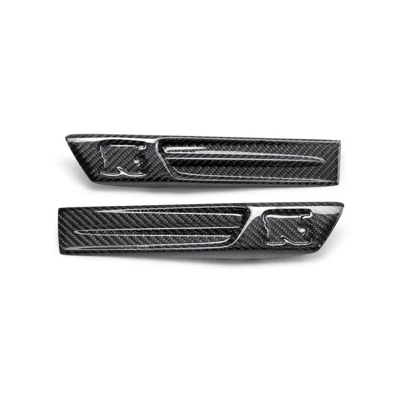 Seibon 09-10 Nissan GTR R35 Carbon Fiber Fender Duct Logos (Pair) - Side View