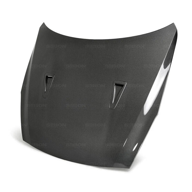 Seibon 09-10 Nissan GTR R35 OEM Carbon Fiber Hood - Side View