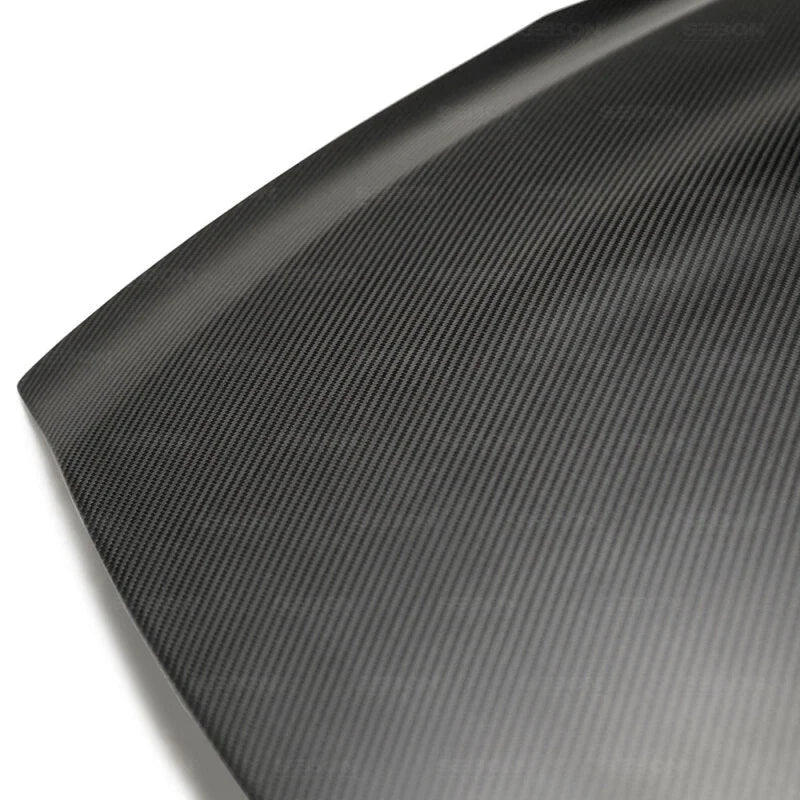 Seibon 09-10 Nissan Skyline R35 GT-R OEM-Dry Carbon Fiber Hood - Back View