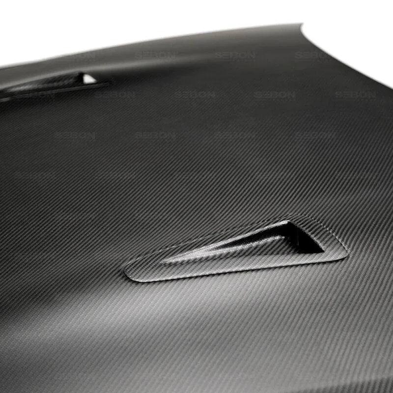 Seibon 09-10 Nissan Skyline R35 GT-R OEM-Dry Carbon Fiber Hood - Installation View