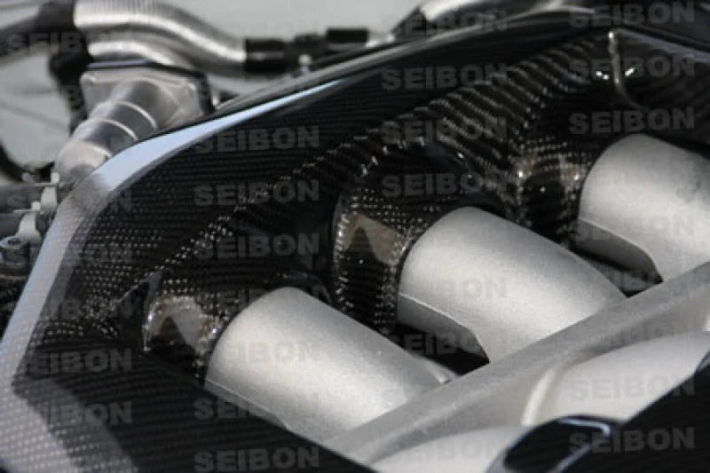 Seibon 09-11 Nissan GTR R35 Carbon Fiber Engine Cover - Back View