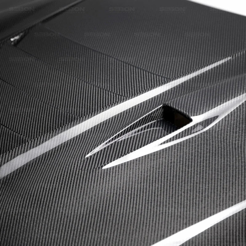 Seibon 09-12 Nissan GTR R35 DS-Style Carbon Fiber Hood - Back View