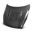 Load image into Gallery viewer, Seibon 09-12 Nissan GTR R35 DS-Style Carbon Fiber Hood - Installation View