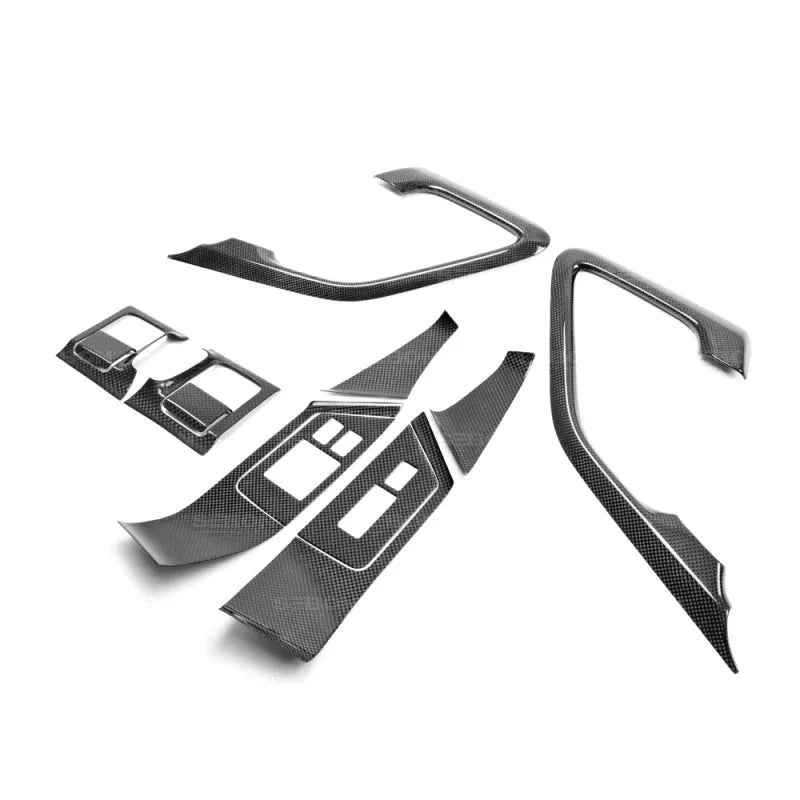 Seibon 09-14 Nissan GTR Carbon Fiber Door Trim Set (12 PCS) - Side View