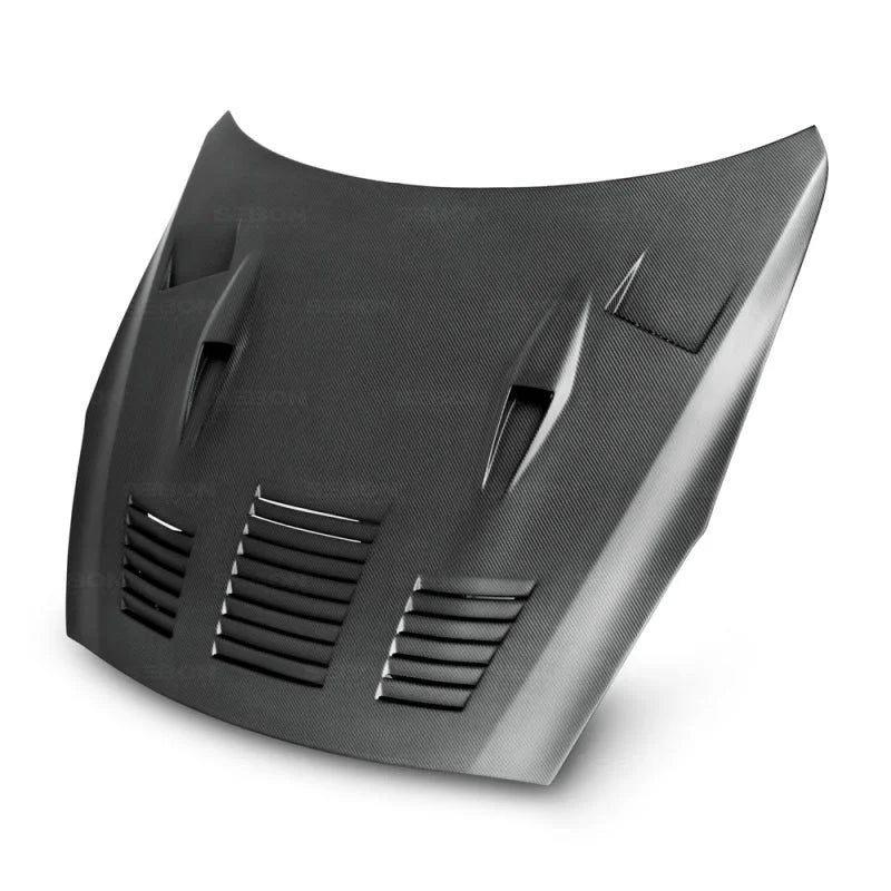 Seibon 09-15 Nissan GTR R35 GTII Dry Carbon Hood - Side View