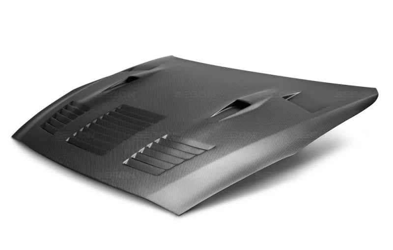 Seibon 09-15 Nissan GTR R35 GTII Dry Carbon Hood - Installation View