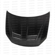 Load image into Gallery viewer, Seibon 10-11 VW Golf GTI 5K/MK6 DV Carbon Fiber Hood w/ Shaved Emblem - Detail View