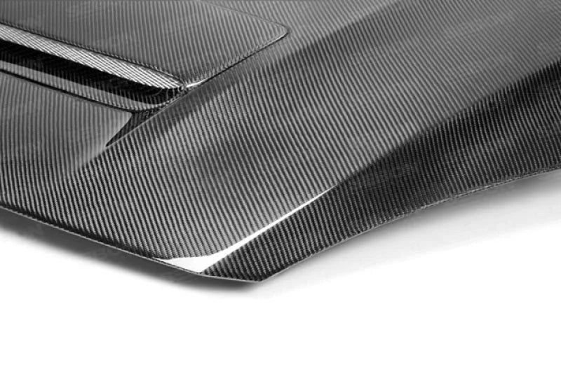 Seibon 10-12 Mazda MazdaSpeed3 OEM Style Carbon Fiber Hood - Back View
