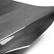 Load image into Gallery viewer, Seibon 10-12 Mazda MazdaSpeed3 OEM Style Carbon Fiber Hood - Installation View
