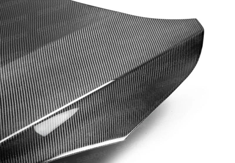 Seibon 10-12 Mazda MazdaSpeed3 OEM Style Carbon Fiber Hood - Installation View