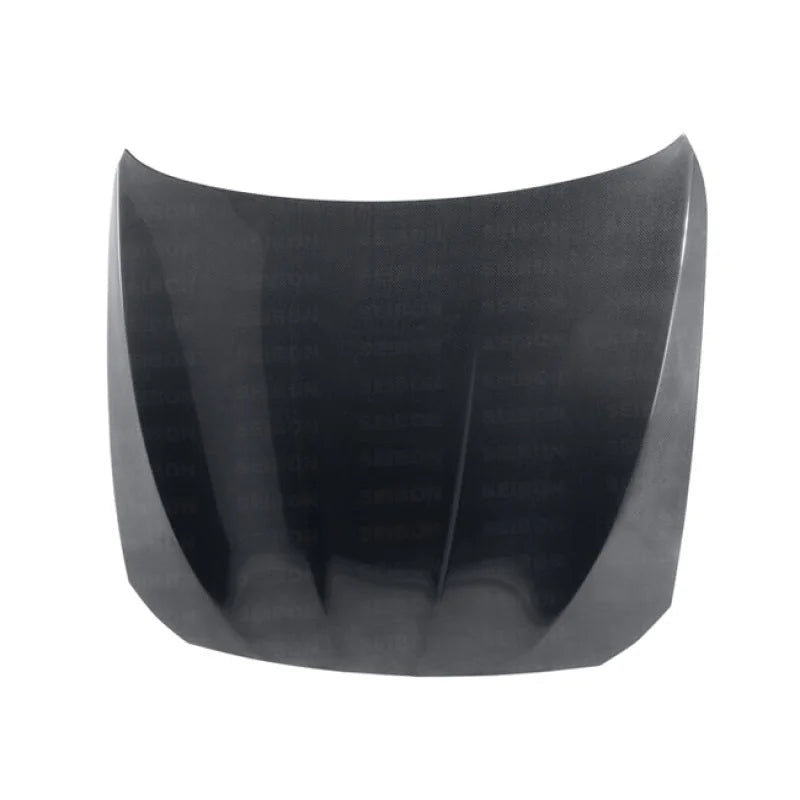 Seibon 10-13 BMW 5 Series and M5 Series (F10) OEM-Style Carbon Fiber Hood - Back View