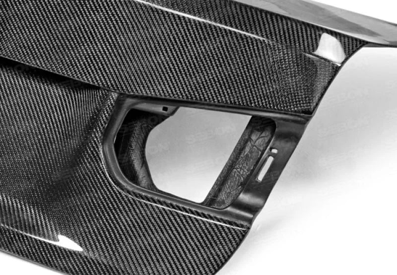 Seibon 12-13 BMW F30 OEM Style Carbon Fiber Trunk Lid - Installation View