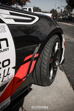 Load image into Gallery viewer, Seibon 12-13 BRZ/FRS 10mm Wider Carbon Fiber Fenders (Pair) - Installation View