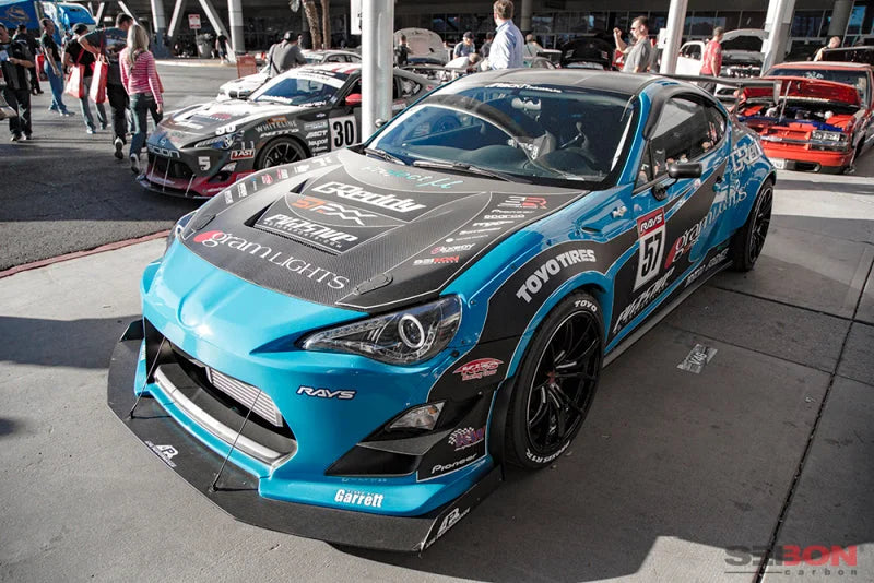 Seibon 12-13 BRZ/FRS DV Carbon Fiber Hood - Installation View
