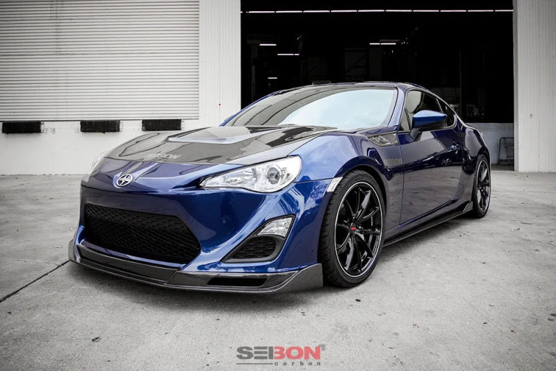 Seibon 12-13 BRZ/FRS KC Style Carbon FIber Front Lip - Side View