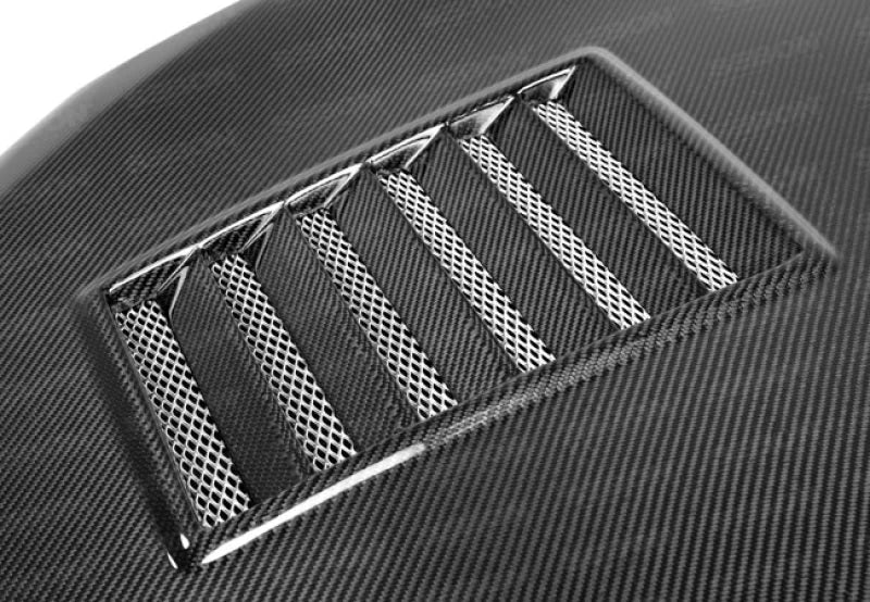 Seibon 12-13 BRZ/FRS VT Style Carbon Fiber Hood - Back View