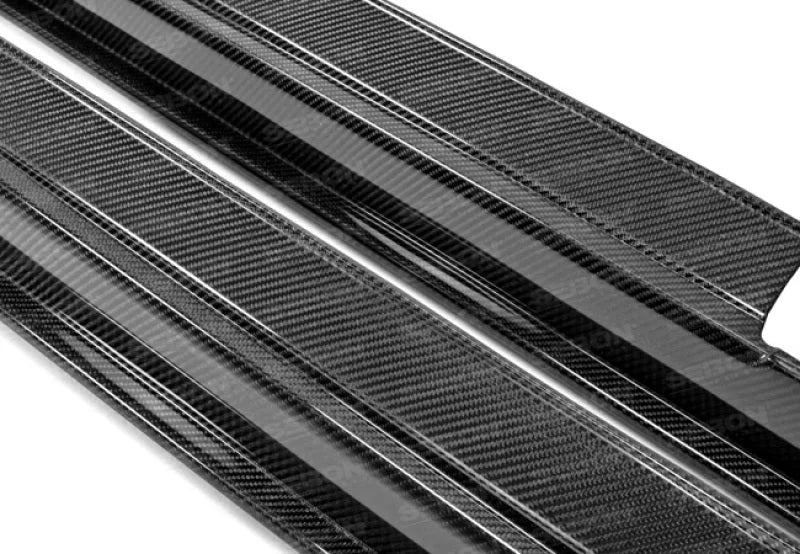 Seibon 12-13 Nissan GTR R35 SS-Style Carbon Fiber Side Skirts (Pair) - Back View