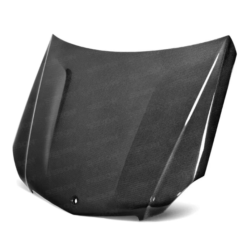 Seibon 12-14 Mercedes Benz C63 OEM Carbon Fiber Hood - Side View