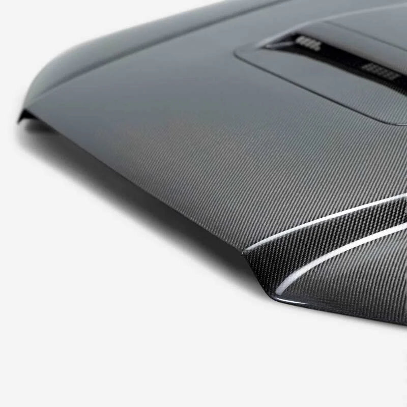 Seibon 12-15 Toyota Tacoma TR-Style Carbon Fiber Hood - Installation View