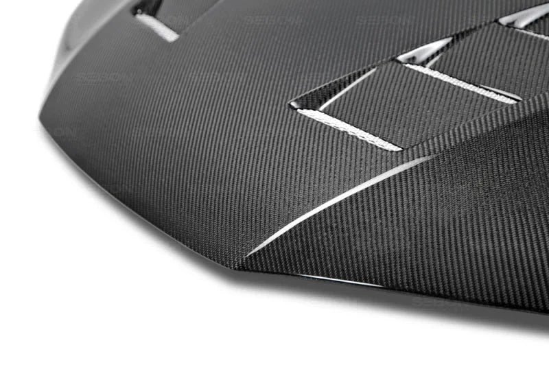 Seibon 14-15 Honda Civic 2dr TS-Style Carbon Fiber Hood - Installation View