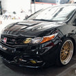 Load image into Gallery viewer, Seibon 14-15 Honda Civic 2dr VSII-Style Carbon Fiber Hood - Side View