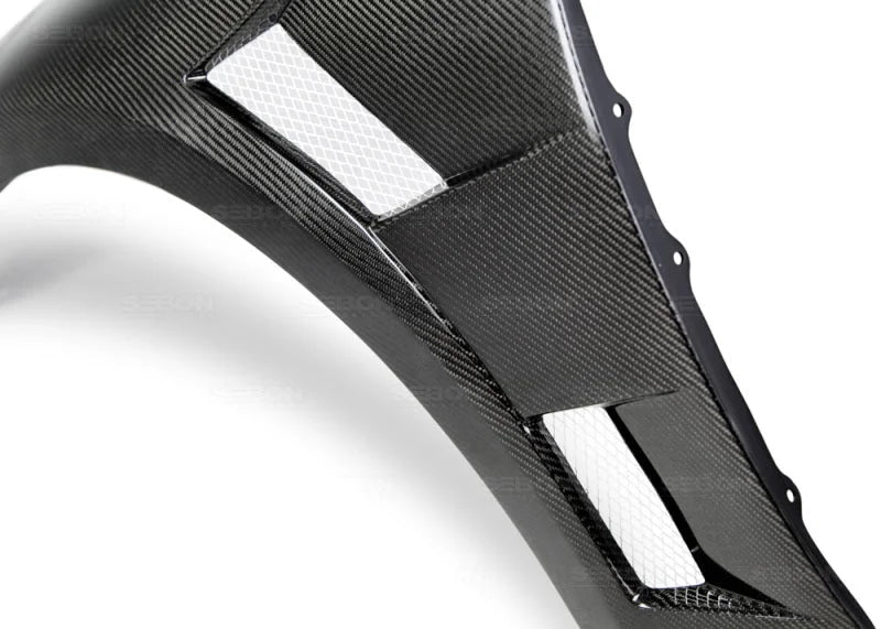 Seibon 14-15 Lexus IS250/350 10mm Wider Carbon Fiber Fenders - Back View