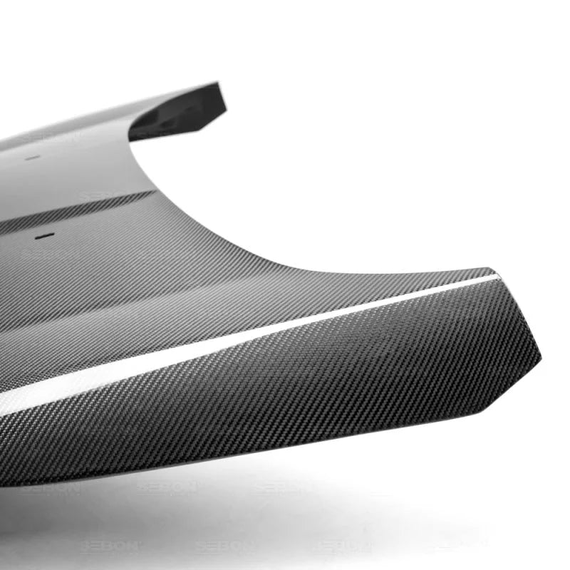Seibon 14+ Ford Fiesta OE Style Carbon Fiber Hood - Back View