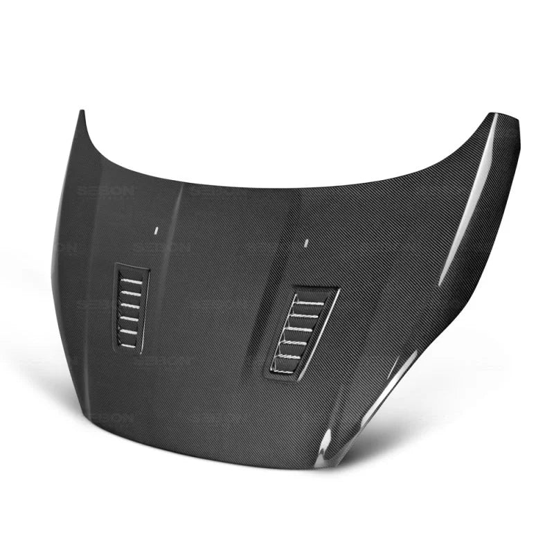 Seibon 14+ Ford Fiesta RS Style Carbon Fiber Hood - Side View