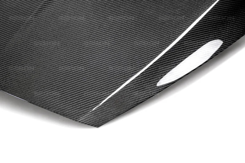 Seibon 15-16 Ford Focus OE Style Carbon Fiber Hood - Back View