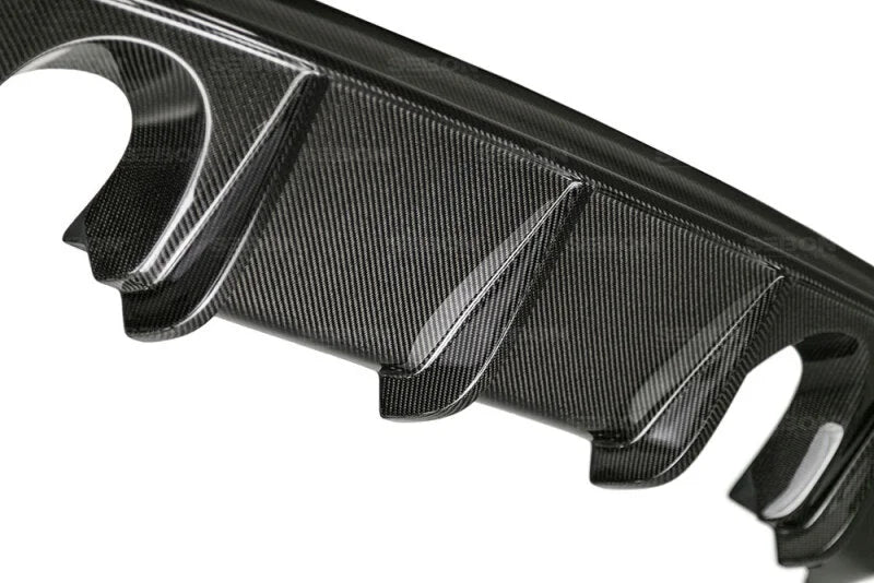 Seibon 15-16 Ford Focus OE-Style Carbon Fiber Rear Bumper Lip - Installation View