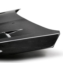Load image into Gallery viewer, Seibon 15-17 Ford Focus TV-Style Carbon Fiber Hood - Installation View