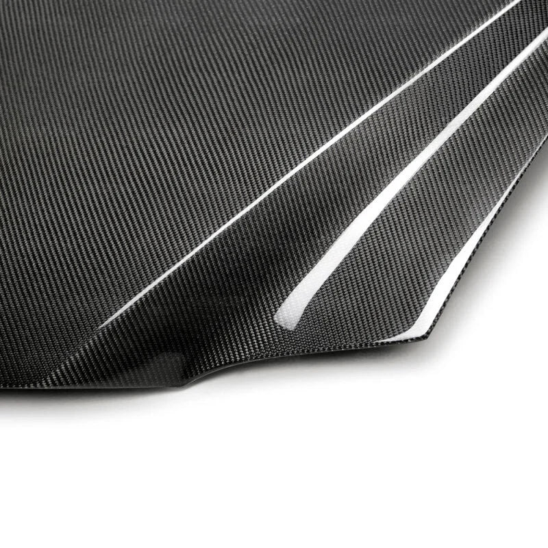 Seibon 15-17 Lexus RC F OEM Style Carbon Fiber Hood - Back View