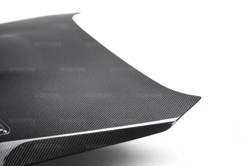 Seibon 15-17 Subaru Impreza WRX/STI CS Style Carbon Fiber Hood - Back View