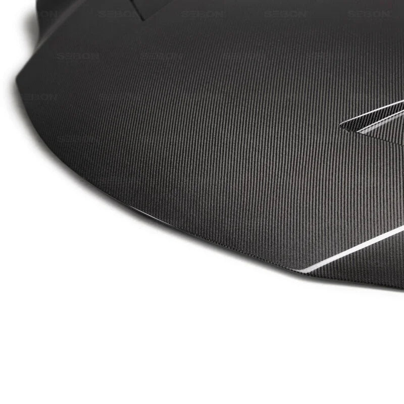 Seibon 15-19 Lexus RC (Not For RCF) TS Style Carbon Fiber Hood - Back View