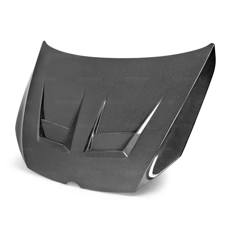 Seibon 15-20 Volkswagen Golf MK7 DV-Style Carbon Fiber Hood - Back View