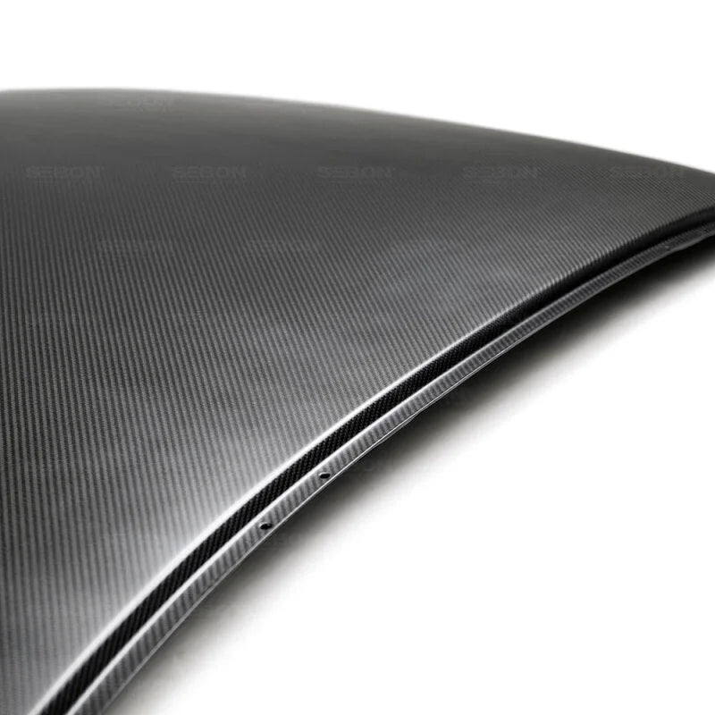 Seibon 15+ Subaru WRX/STI Dry Carbon Roof Replacement - Back View